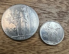 Italy 100 Lire Coin Lot 1977 & 1992 Italian Coins 🇮🇹 Republica Italiana Coins