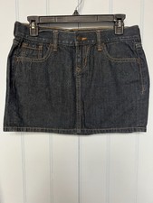 Old Navy Front Zip Five Pocket Straight Dark Wash Denim Jean Skirt Size 2