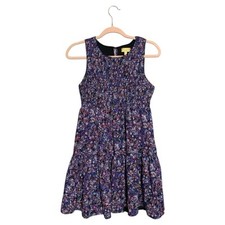 Princess Vera Wang Dress Junior's M Purple Sleeveless Smocked Tiered Peasant