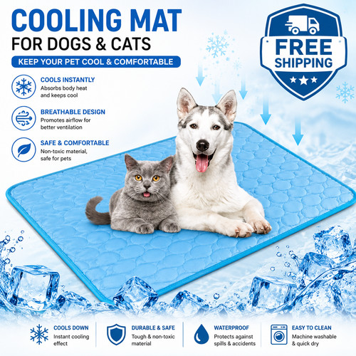 Pet Cooling Mat For Dogs Cats Summer Heat Relief Non-Toxic XS-XL - CHOOSE SIZE