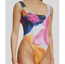 MARA HOFFMAN Idalia One Piece Swimsuit Womens L Multi Floral Print NWT