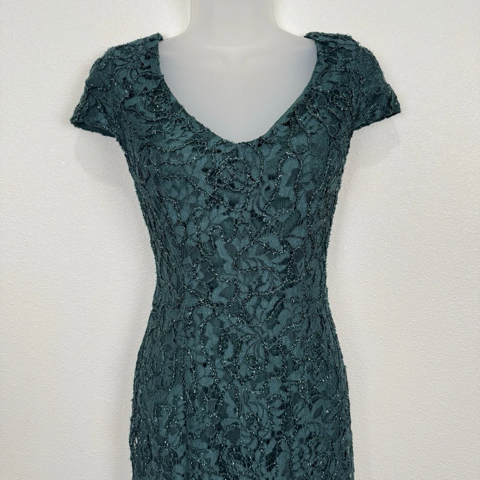 Alex Evenings 连衣裙女式 4 绿色装饰长裙正式女性活动 — 第 2/4 张图片