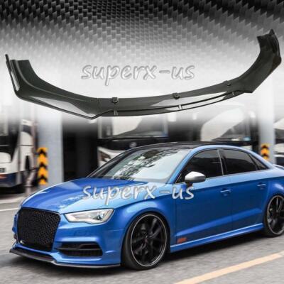 For Audi A3 S3 RS3 Front Bumper Lip Splitter Spoiler Kit Carbon Fiber