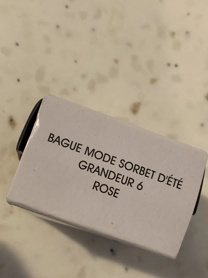 Avon Summer Sorbet Statement Ring Size 6 Rose Costume Jewelry Pink Stone Gold - Image 2 of 2