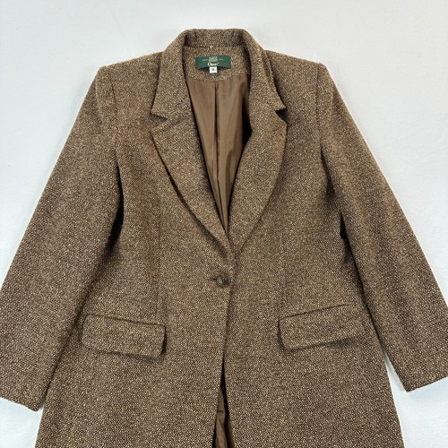 Orvis Blazer Womens 8 brown tweed Herringbone jacket wool Old Money vintage - Picture 2 of 11