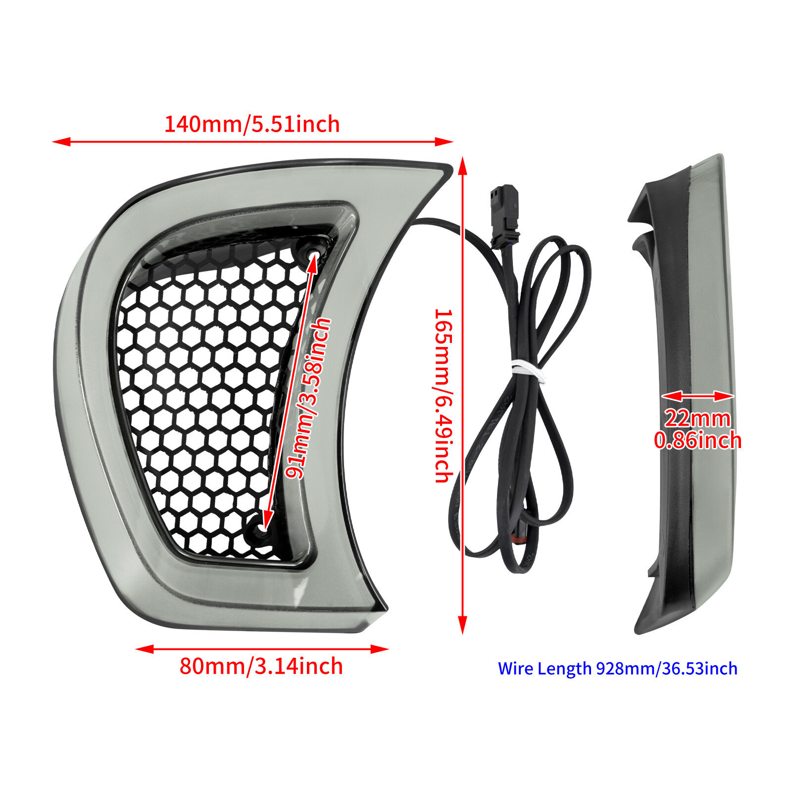 Amber White Clear Lens Headlight Vent Accent LED Light For Harley Road Glide 15+