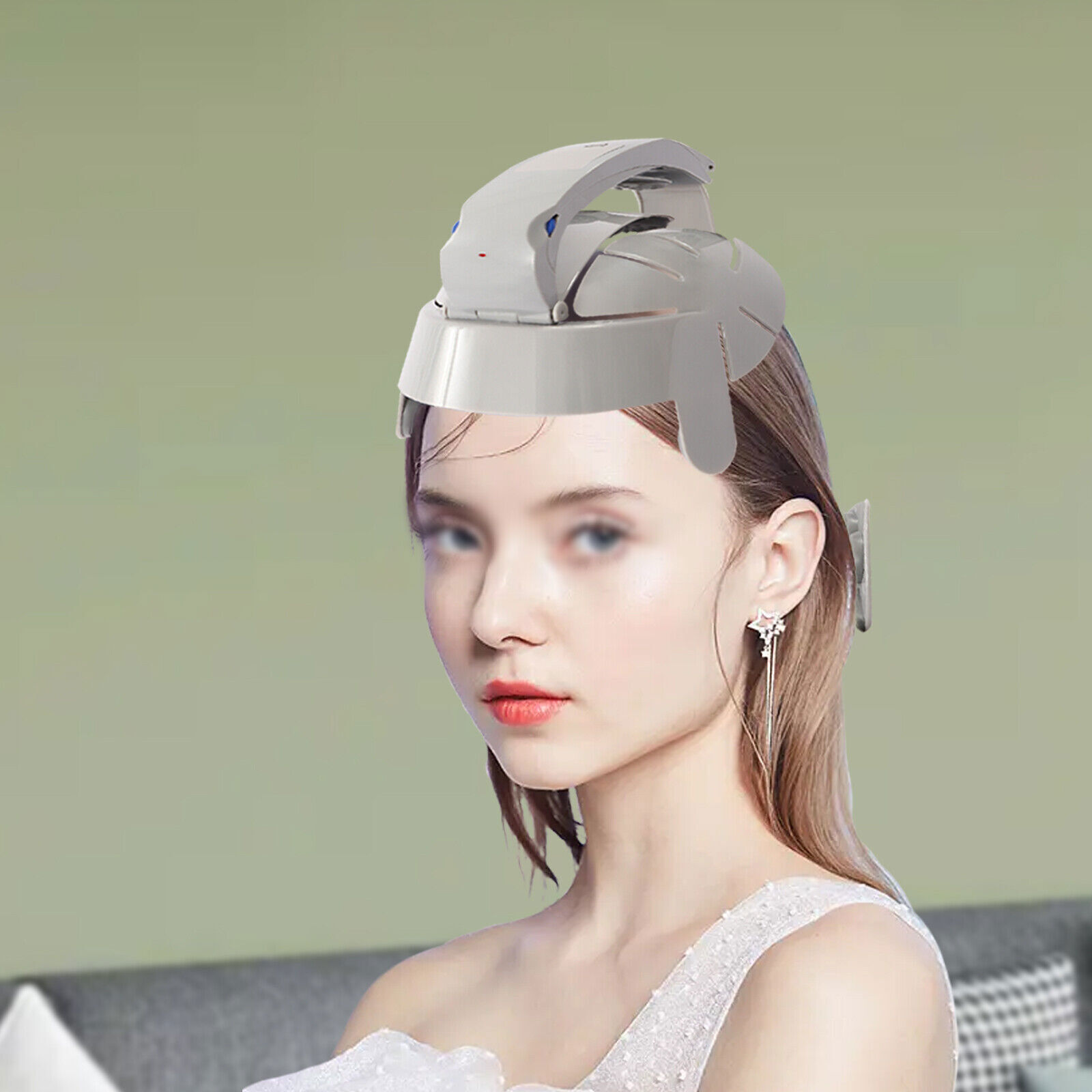 Elektrische Kopfmassagegerät Helm Akupunkturpunkte Gehirn Entspannen Stressabbau