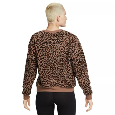 Nike Sportswear Leopard Print AOP DD5834-256 Women's Fleece Crew - Main Image