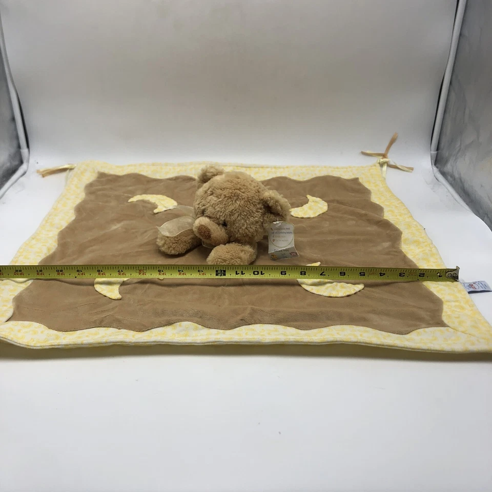 Baby Gund Pokey Blankie Cuddly Pals Manta Seguridad Oso de Peluche Amarillo Luna Foto 3 de 4