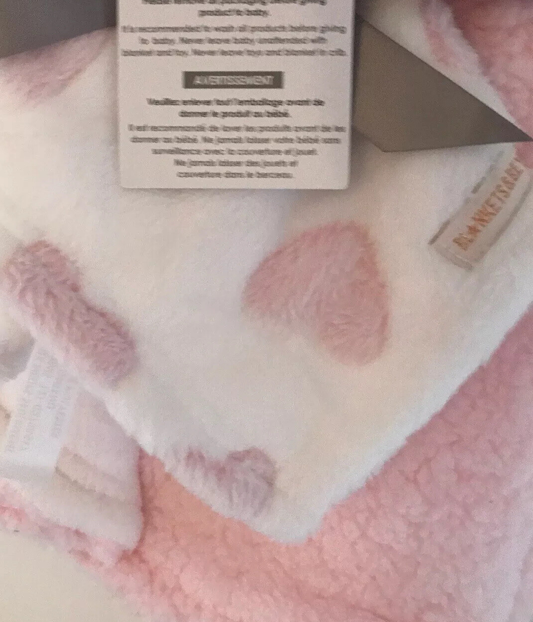 Coperta di peluche rosa e bianca e piumone elefante bianco da coperte e oltre foto 3