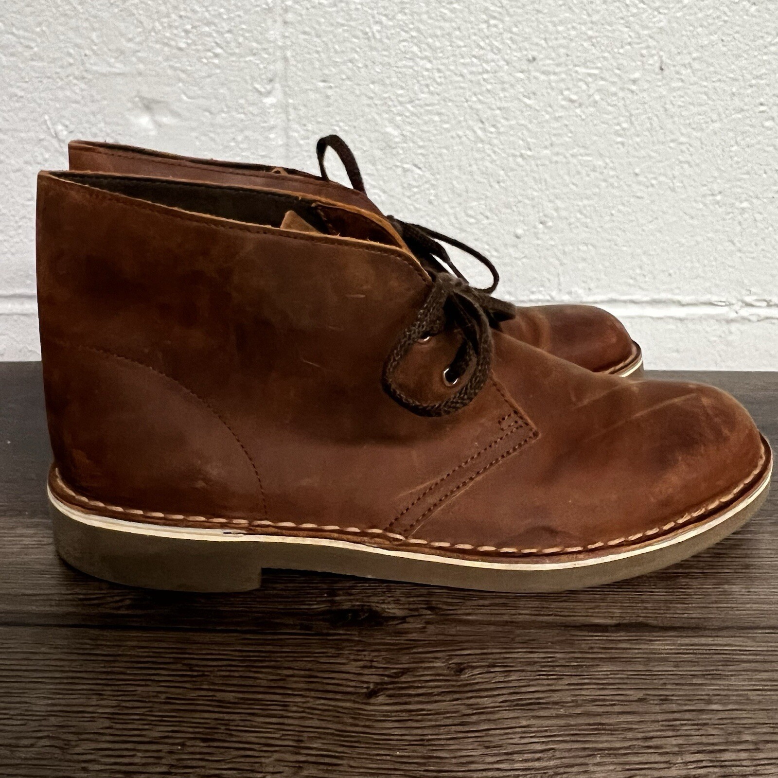 S Bushacre 2 Chukka Boots Brown Lace Up Ankle Stitching 10 M