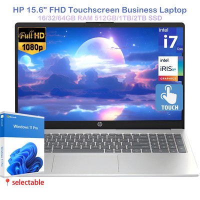 2024 HP 15.6''FHD Touch Laptop,10-Core i7-1255U 4.7GHZ,UpTo 64GB RAM,2TB SSD 