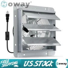 Shutter Shop Exhaust Fan 7/10/12/14 Inch Wall Mount Industrial Garage Attic