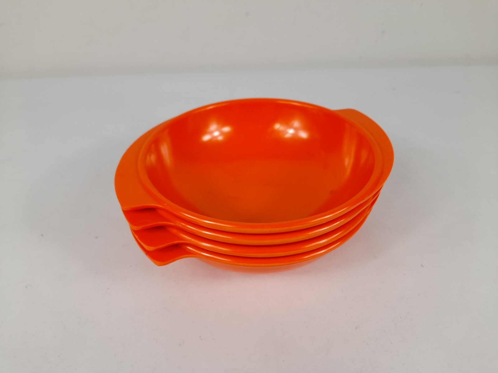 Melmac Ornamin Ware Mid Century Orange Melamine Picnic Set Plates Bowls
