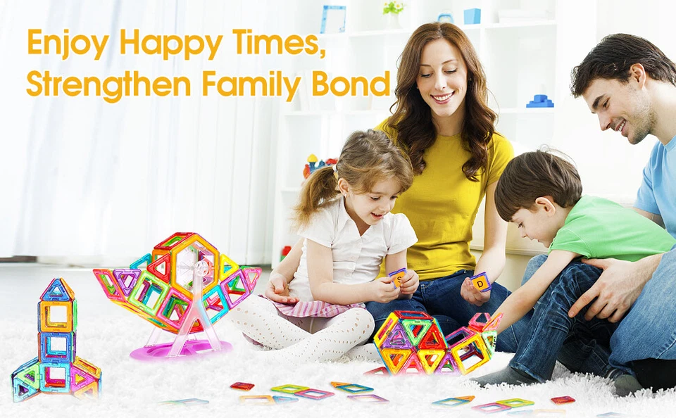 110PCS Xmas Gift Magnetic Blocks STEM Toys Creative Education For Kid Gift - Image 2 of 4