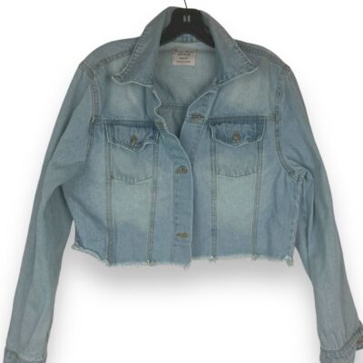 Womens Faded Jean Jacket Size Medium Y2K Grunge Streetwear Indie Normcore Retro