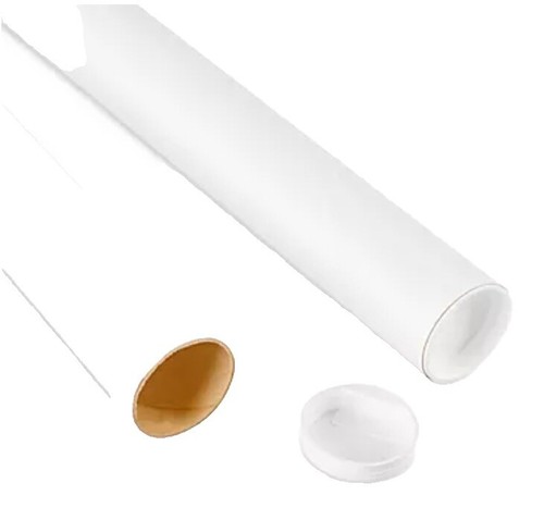 Lot De 50 Tubes D’expédition Blancs 2x18 Pouces Avec Bouchons – Pour Envoi De Posters