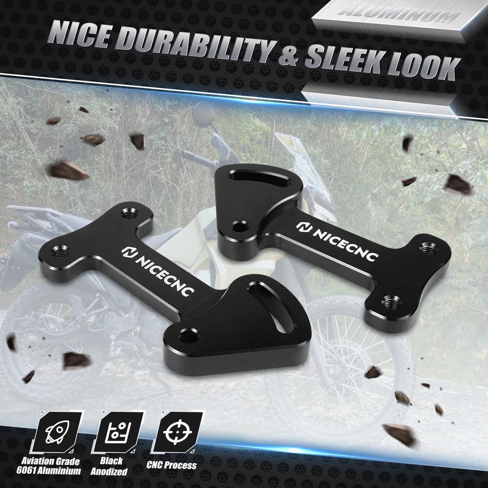 Kit de soporte elevador anodizado de 3,25" para Kawasaki KLR650 2022-2024 Foto 3 de 4