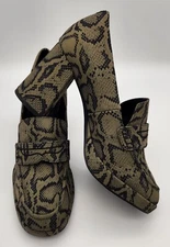 Martine Rose X Clarks Green Snake Print Textile Faux Penny Loafer Heel Size 11