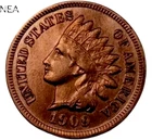 1909 Indian Head Penny Cent ~ Borderline Uncirculated (red) AU++