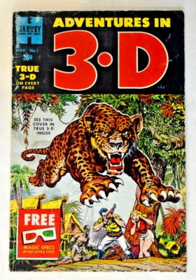 Adventures in 3D #1 (1953, Harvey) Powell, Nostrand; w/glasses