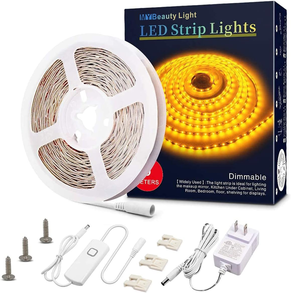 Led Strip Lights 16.4Ft Dimmable Yellow Led Light Strip Flexible Led Tape Lights-image