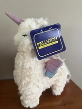 NEW Kellytoy Plush Llamacorn Llama Unicorn Ivory White & Rainbow New NWT