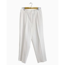 Vintage Sag Harbor Women White High Waist Tailored Dress Pants Trousers 12P