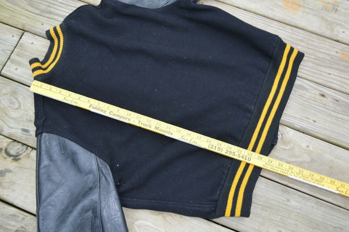 Vintage 60s Varsity Jacket Game Master Sportswear Black Yellow