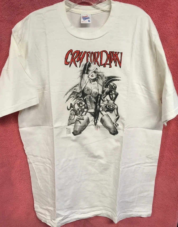 Camiseta CRY FOR DAWN Vintage Linser 1990 XL ¡NUEVA! RARO Foto 2 de 4