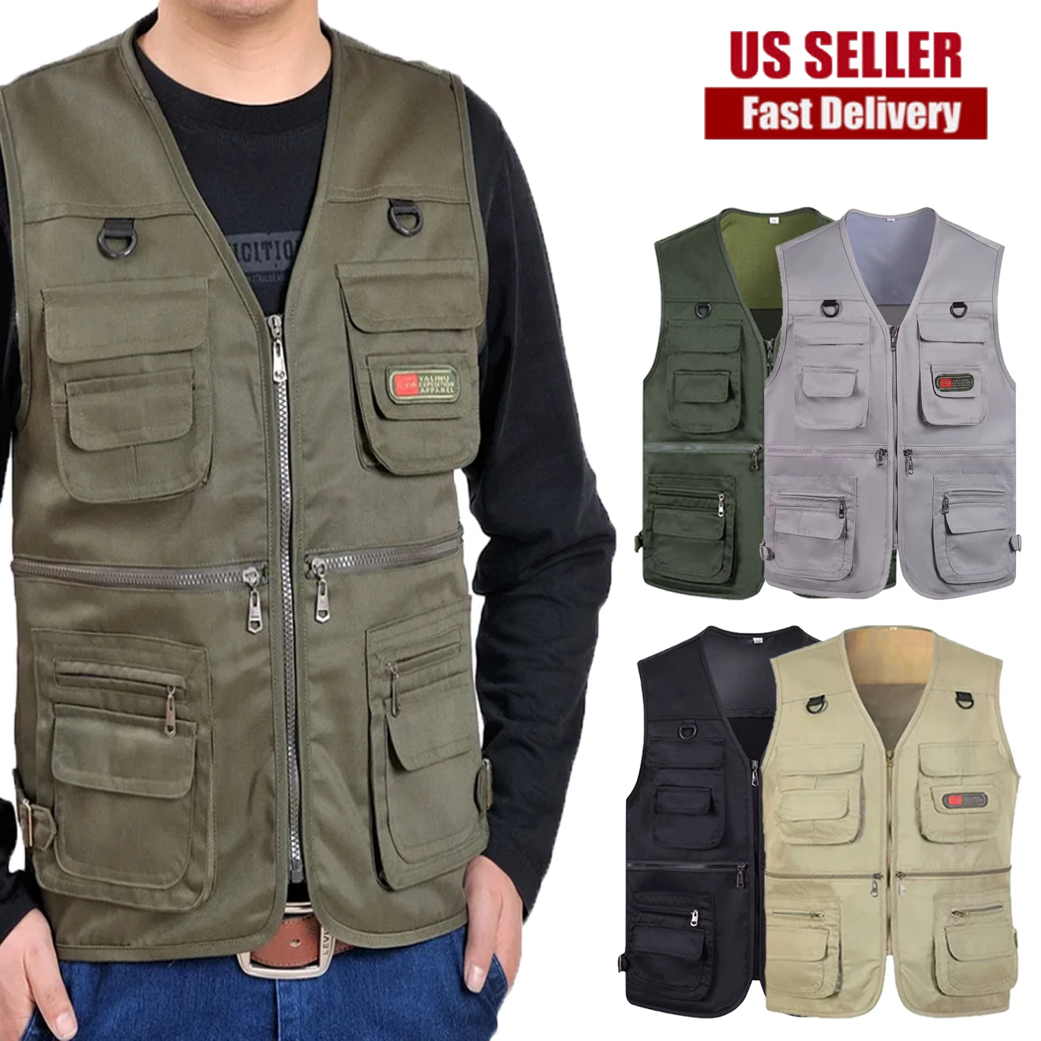 Mens Utility Vest With Multiple Pockets Travel Photo Fishing Camping Hiking Vest
Opens in a new wind