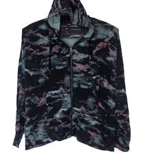 Athleta Balance 3X Sweatshirt Hoodie Hooded Marine Black Tie Dye Pullover Pink