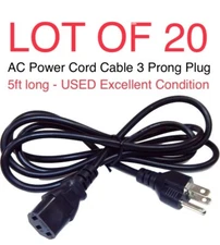 Lot of 1 to 10 AC Power Cord Cable 3 Prong Plug 5 to 6Ft PC Computer Monitor