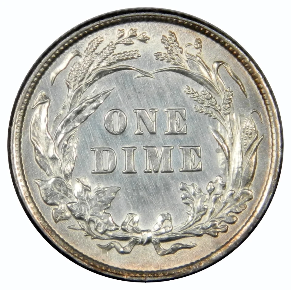 1897 BARBER DIME ~ SHARP STRIKE CHOICE BU UNCIRCULATED! - Image 2 of 2