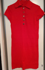 Sheer stretch machine knit bodycon dress with buttons at the neckline Size-M