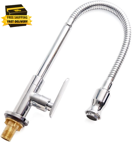 Outdoor Kitchen Sink Faucet - 360° Rotatable Single Hole Single Handle Cold Wate