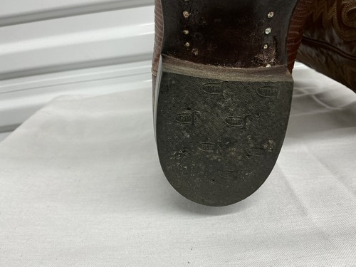 Vintage JUSTIN 8301 Iguana Lizard Cowboy Boots Peanut Brittle Size 10.5E - Picture 9 of 11