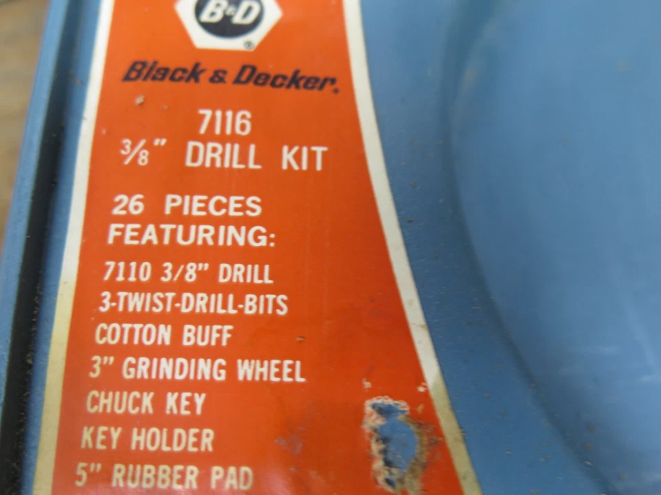 Black & Decker VTG 7110-05 3/8” Drill Kit 1960’s quality built tested works - Image 2 of 4