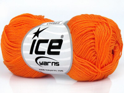 6-Skein Lot Almina Cotton Yarn fine 6x50g/169m Orange alt