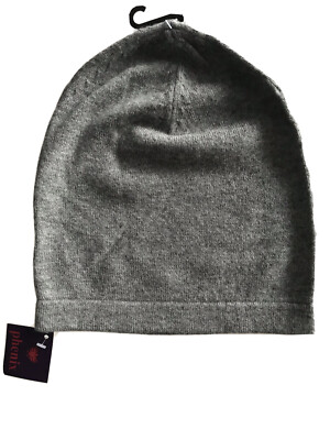 NWT PHENIX 100% CASHMERE GRAY KNIT MEN'S HAT ONE SIZE