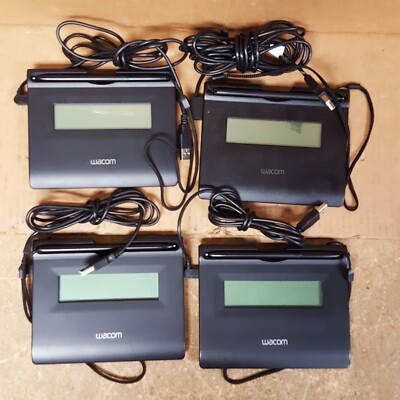 Lot of 4- Wacom STU-300/K (3) STU-300 (1) STU-300B w/USB Cables & Stylus - USED