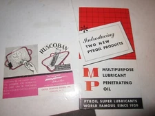 Rare Vintage PYROIL MULTI PURPOSE OIL AND RUSCOBAN SALES BROUCHERES