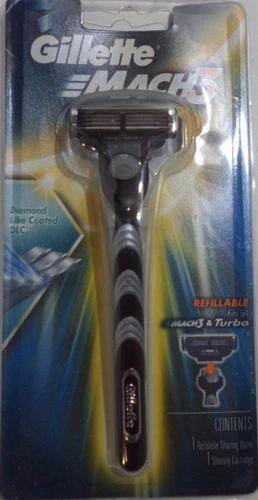GILLETTE MACH 3 - Handle w/ 1 Cartridge & REFILLABLE RAZOR