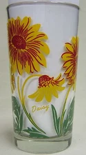 Daisy Peanut Butter Glass Glasses Drinking Kitchen Mauzy 54-1