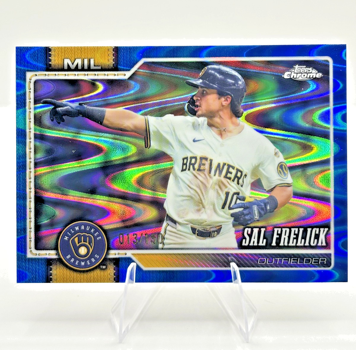 2026 Topps Chrome - Sal Frelick #60 Blue Raywave Refractor /150 Brewers
