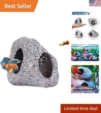 Medium Fish Tank Hideout - Eco-friendly Ceramic Cave for Shrimp Cichlids