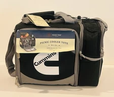Cummins Picnic Time Malibu Picnic Basket Cooler Tote with Service for 2 - NEW