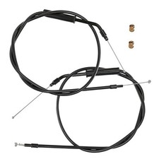 Vinyl Stainless Steel Braided Extended Throttle and Idle Cable Kit 44" Black