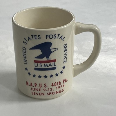 Vintage United States Postmaster Post Office Mail Coffee Mug Cup USPS 1974