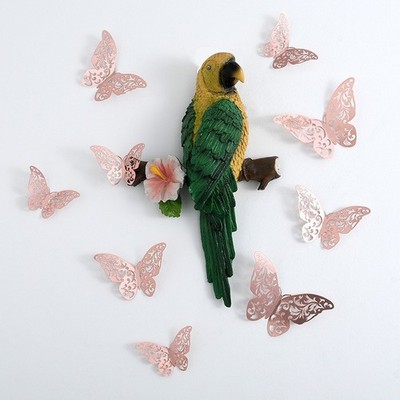 Schmetterling Wandtattoo 3D Design mit Metallic Reflexion 12 Stück Goldfarben
